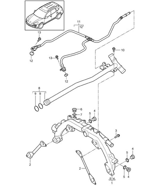 Diagram 105-020 Porsche Cayenne MK3 (958) 2010-2017 Motor