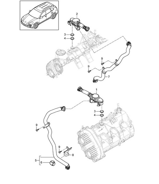 Diagram 107-007 Porsche Cayenne 92A (958) 2010-2017 Engine