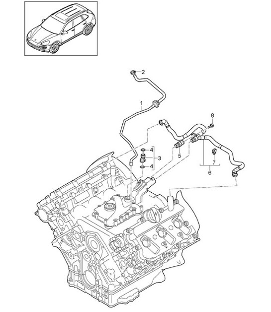 Diagram 107-022 Porsche Cayenne 92A (958) 2010-2017 Engine