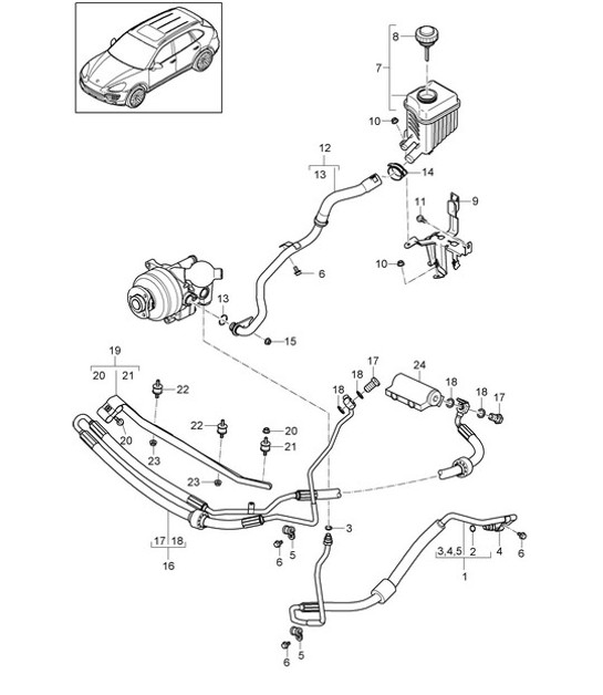 Diagram 402-030 Porsche Cayenne 92A (958) 2010-2017 Front Axle, Steering 