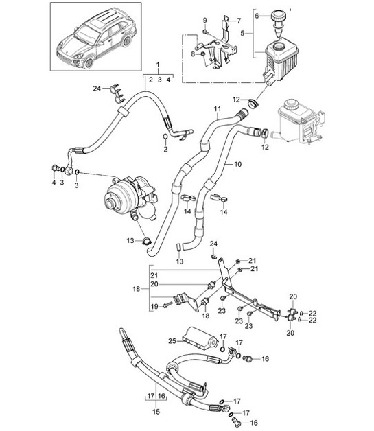 Diagram 402-037 Porsche Cayenne 92A (958) 2010-2017 Front Axle, Steering 