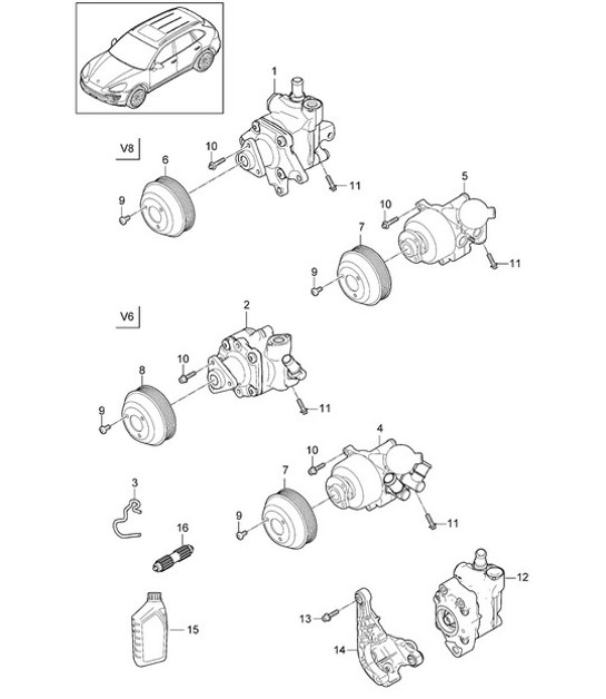 Diagram 403-020 Porsche Cayenne 92A (958) 2010-2017 Front Axle, Steering 