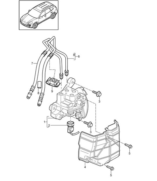 Diagram 501-005 Porsche Cayenne 92A (958) 2010-2017 Rear Axle