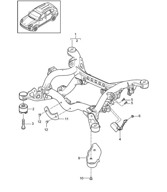 Diagram 501-021 Porsche Cayenne 92A (958) 2010-2017 Rear Axle