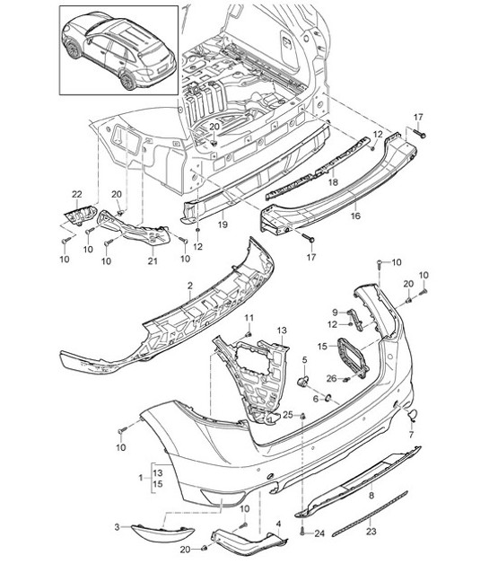 Diagram 802-050 Porsche Cayenne 92A (958) 2010-2017 Body