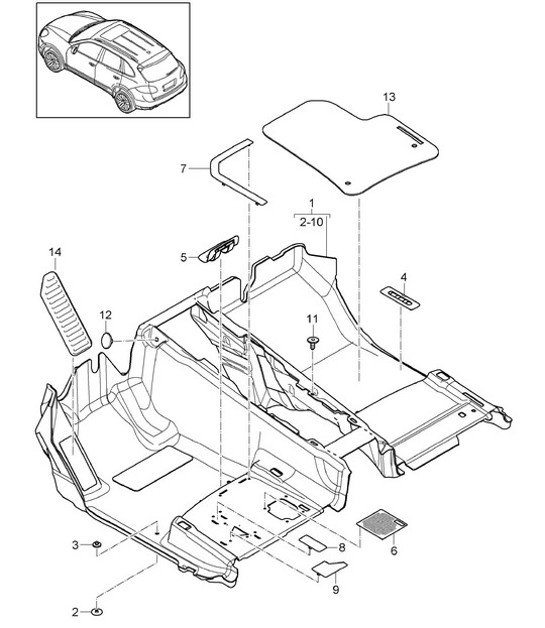 Diagram 807-000 Porsche Cayenne 92A (958) 2010-2017 Body