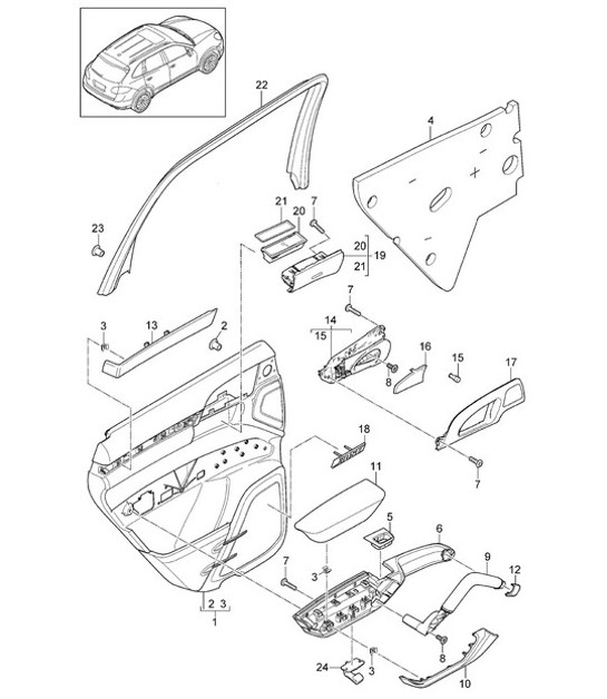 Diagram 807-015 Porsche Cayenne MK3 (958) 2010-2017 Karosserie