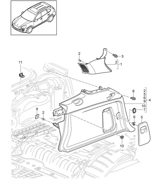 Diagram 807-045 Porsche Cayenne 92A (958) 2010-2017 Body