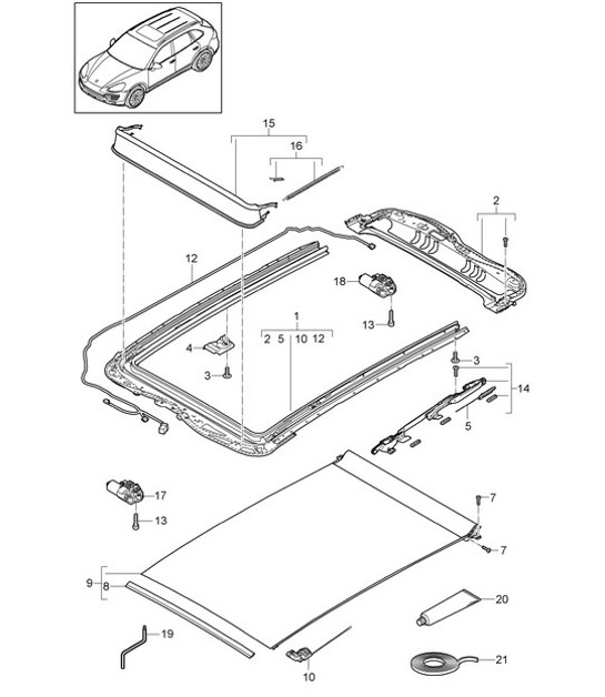 Diagram 811-010 Porsche Cayenne 92A (958) 2010-2017 Body