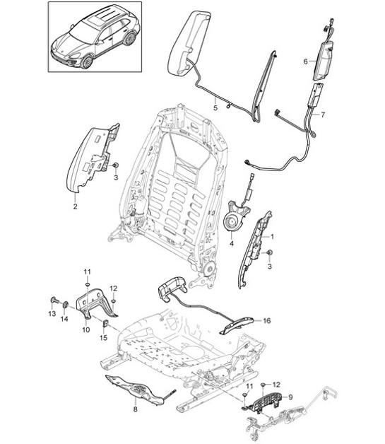 Diagram 817-016 Porsche Cayenne 92A (958) 2010-2017 Body