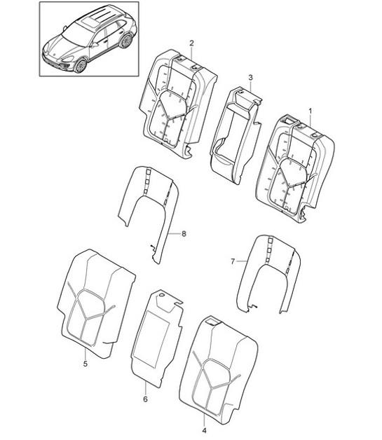 Diagram 817-050 Porsche Cayenne 92A (958) 2010-2017 Body