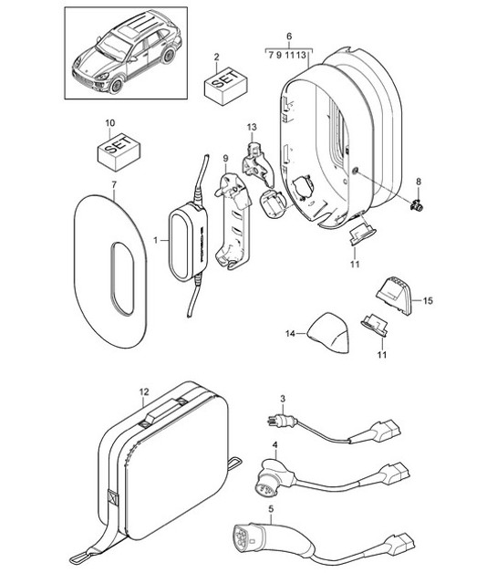 Diagram 901-055 Porsche Cayenne 92A (958) 2010-2017 Electrical equipment