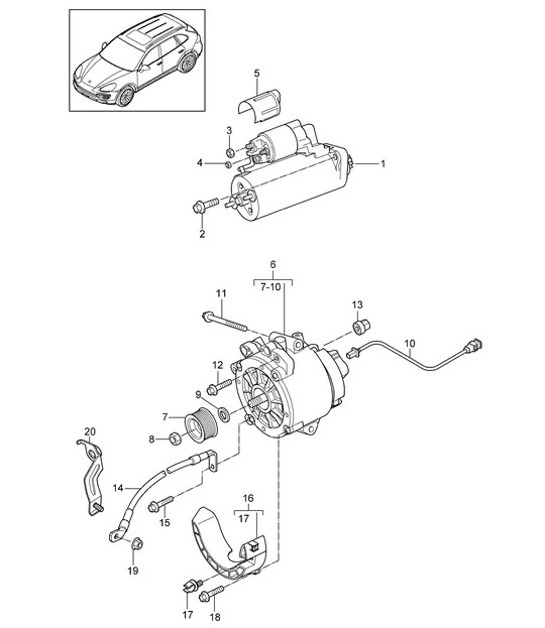 Diagram 902-002 Porsche Cayenne MK3 (958) 2010-2017 Elektrische Ausrüstung