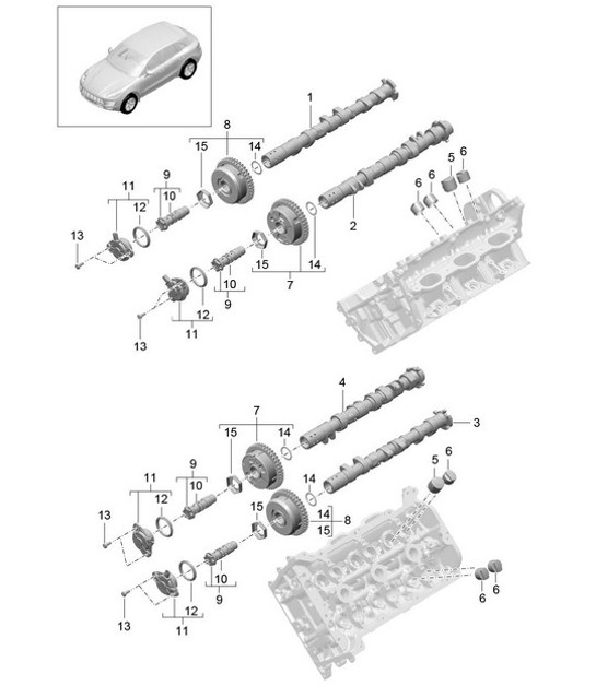 Diagram 103-040 Porsche Macan (95B) MK1 (2014-2018) Engine