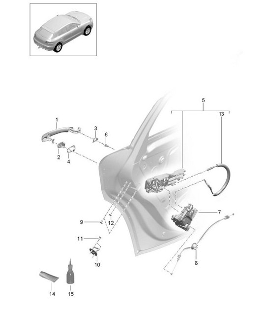 Diagram 804-015 Porsche Macan (95B) MK1 (2014-2018) Karosserie