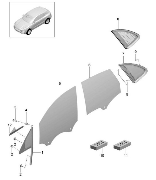 Diagram 805-005 Porsche Macan（95B）MK1（2014-2018）  车身