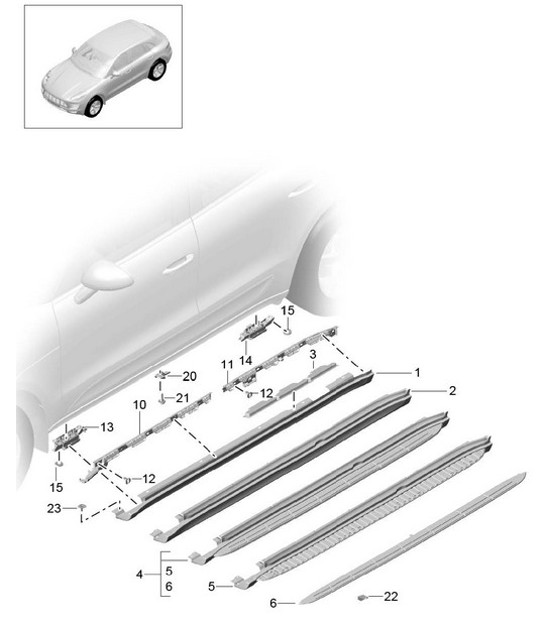 Diagram 810-010 Porsche Macan (95B) MK1 (2014-2018) Body