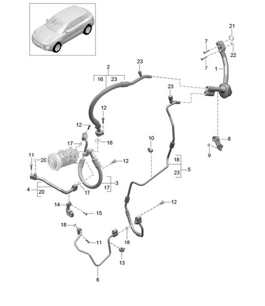 Diagram 813-072 Porsche Macan（95B）MK1（2014-2018）  车身