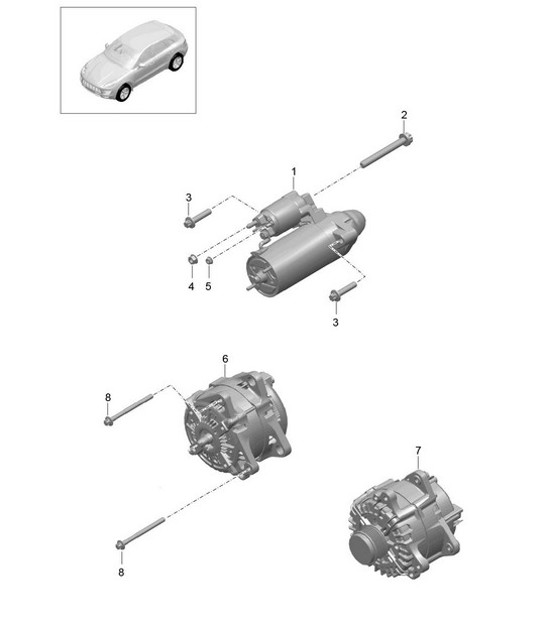 Diagram 902-005 Porsche Macan (95B) MK1 (2014-2018) Electrical equipment