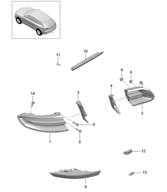 Diagram 905-010 Porsche Macan (95B) MK1 (2014-2018) Elektrische apparatuur