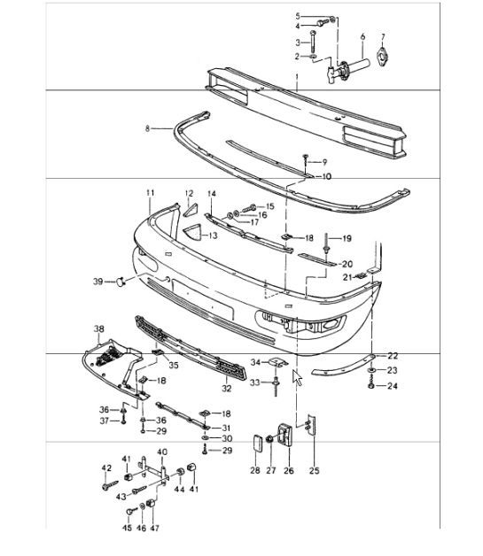 Diagram 802-00 Porsche 964 (911) (1989-1994) Karosserie