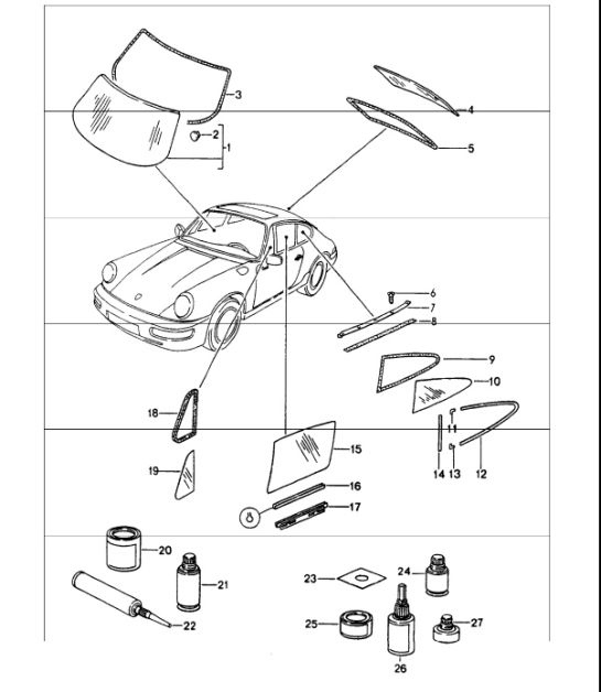 Diagram 805-00 Porsche 964 (911) (1989-1994) Karosserie