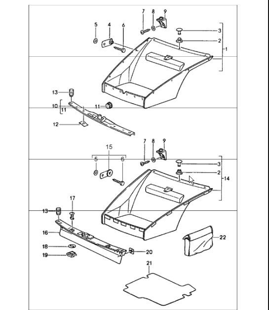 Diagram 807-00 Porsche 964 (911) (1989-1994) Carrosserie