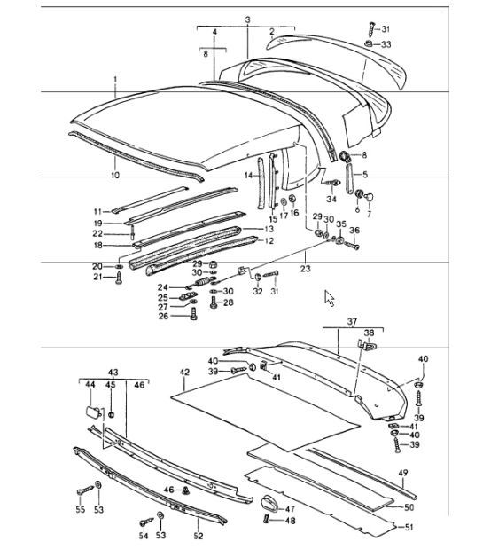 Diagram 811-15 Porsche 964 (911) (1989-1994) Carrosserie