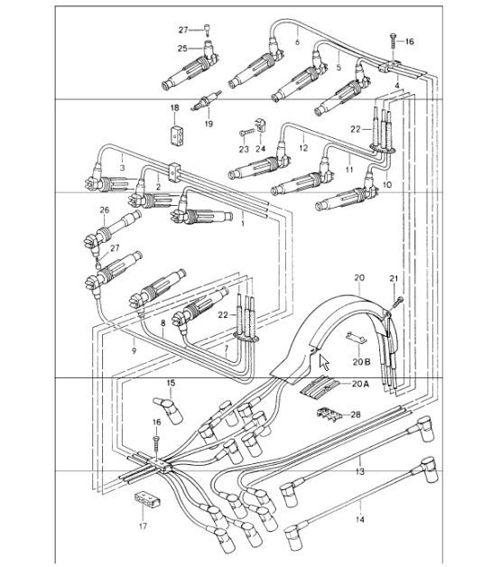 Diagram 901-02 Porsche 964 (911) (1989-1994) Elektrische apparatuur