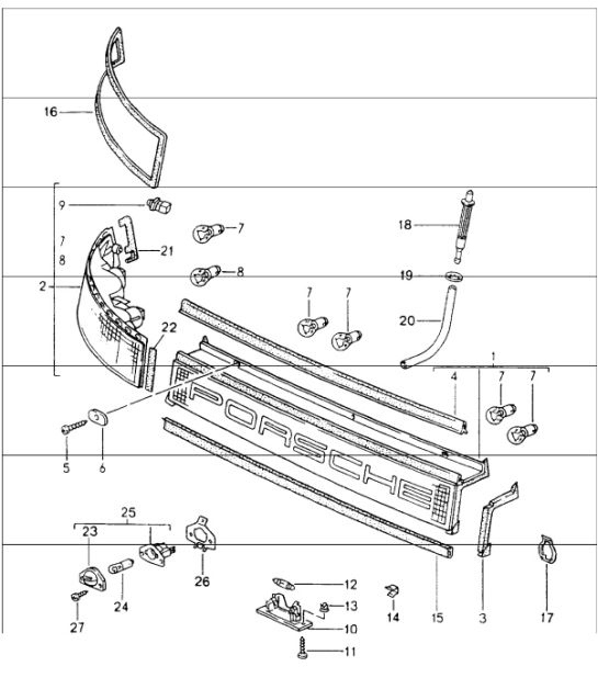 Diagram 905-05 Porsche 964 (911) (1989-1994) Electrical equipment