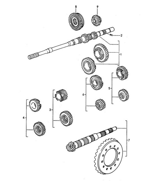 Diagram 303-000 Porsche 968 (1992-1995) Transmission