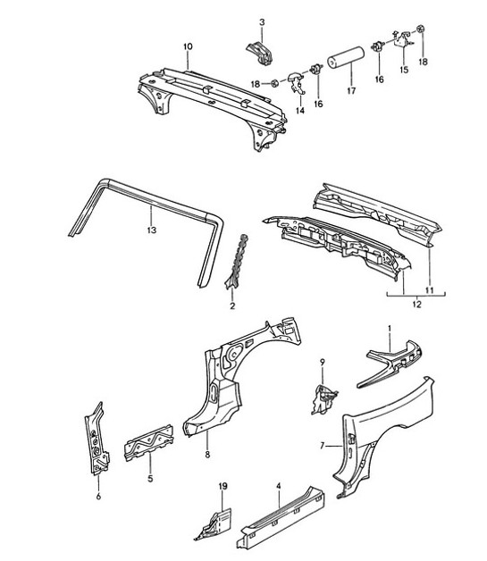 Diagram 801-017 Porsche 968 (1992-1995) Body