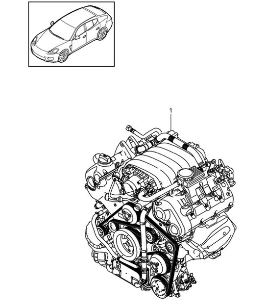 Diagram 101-015 Porsche Panamera 970 MK2 (2014-2016) Engine