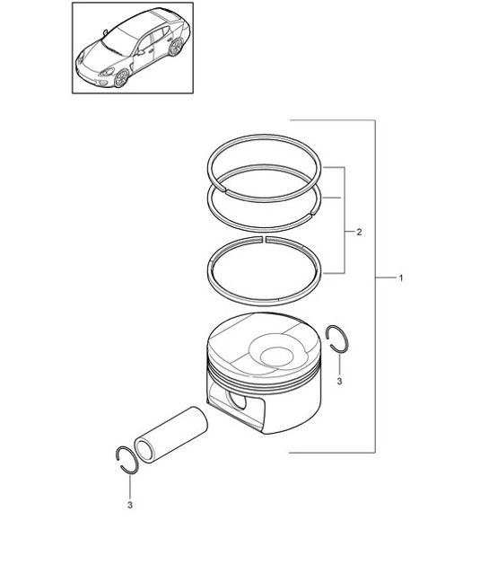 Diagram 102-035 Porsche Panamera 970 MK2 (2014-2016) Motore