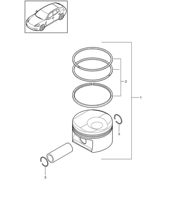 Diagram 102-041 Porsche Panamera 970 MK2 (2014-2016) Engine