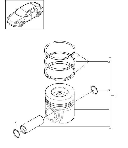 Diagram 102-050 Porsche Panamera 970 MK1 (2009-2013) Moteur