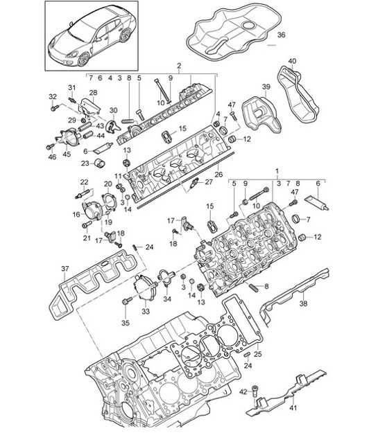 Diagram 103-007 Porsche Panamera 970 MK1 (2009-2013) Moteur