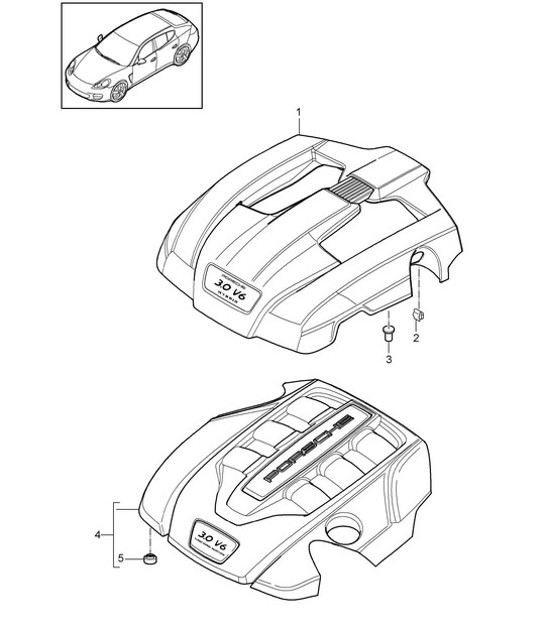 Diagram 103-040 Porsche Panamera 970 MK1 (2009-2013) Engine