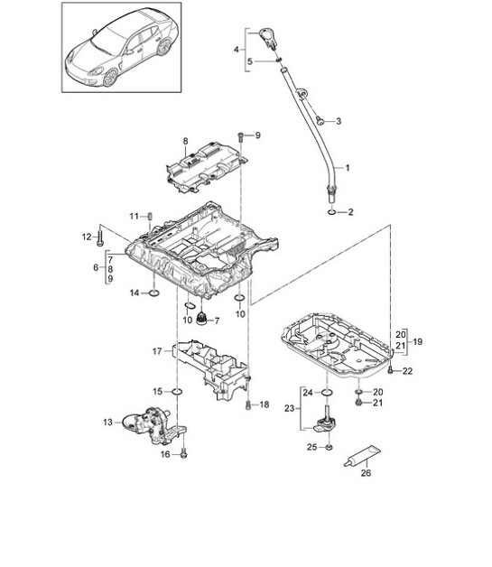 Diagram 104-045 Porsche Panamera 970 MK1 (2009-2013) Motor