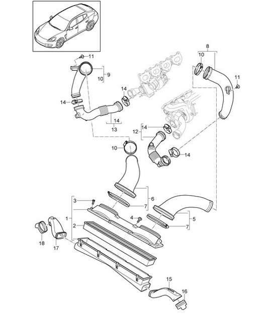 Diagram 106-010 Porsche Panamera 970 MK1 (2009-2013) Motor