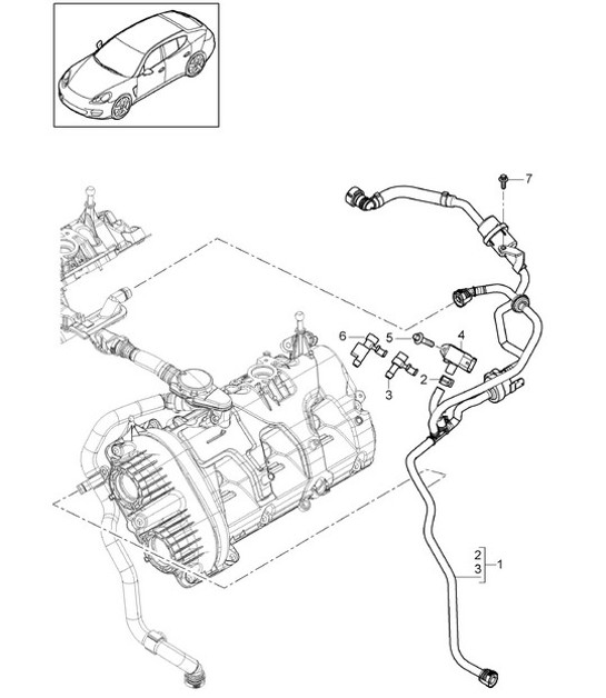 Diagram 107-010 Porsche Panamera 970 MK2 (2014-2016) Engine