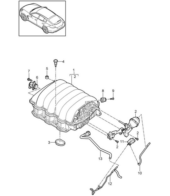 Diagram 107-050 Porsche Panamera 970 MK1 (2009-2013) Motor