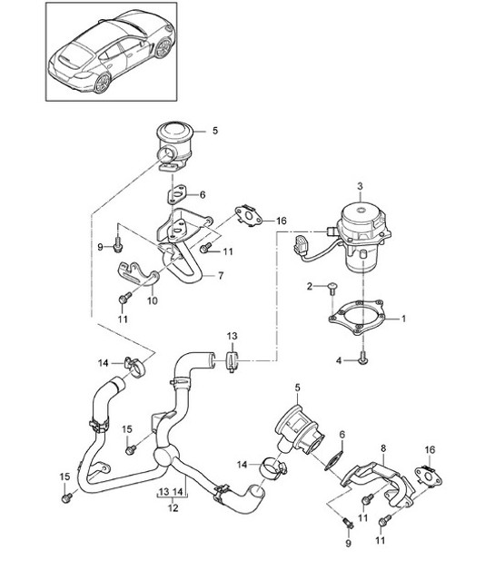 Diagram 108-005 Porsche Panamera 970 MK2 (2014-2016) Motor