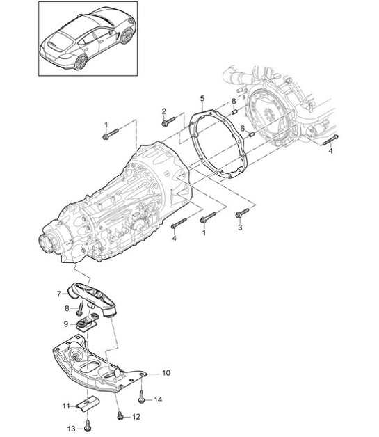 Diagram 306-020 Porsche Panamera 970 MK1 (2009-2013) Transmission