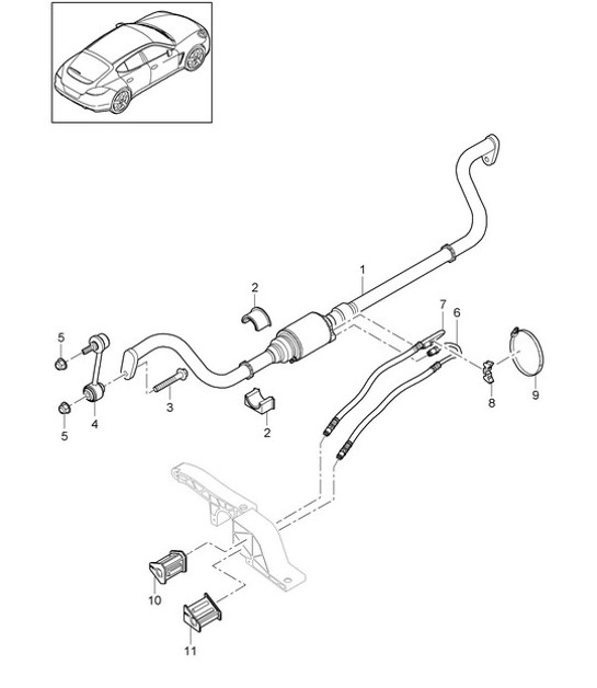 Diagram 402-017 Porsche Panamera 970 MK2 (2014-2016) Front Axle, Steering 