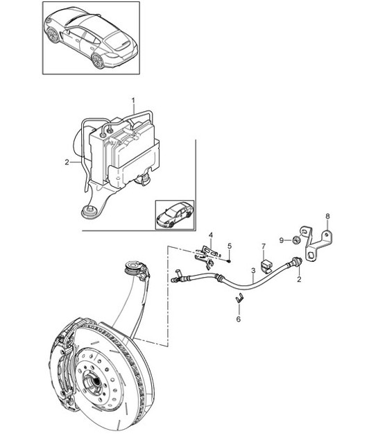 Diagram 604-010 Porsche Panamera 970 MK1 (2009-2013) Wheels, Brakes