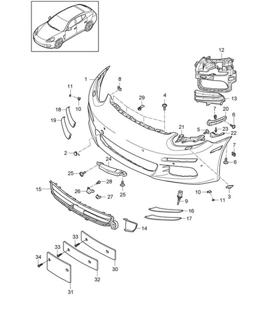 Diagram 802-002 Porsche Panamera 970 MK2 (2014-2016) Carrocería