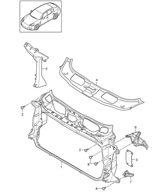 Diagram 802-011 Porsche Panamera 970 MK2 (2014-2016) Body