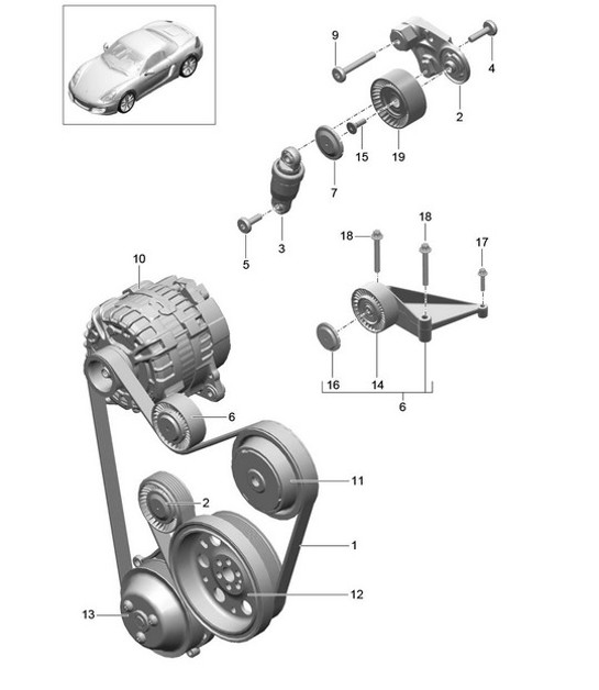 Diagram 101-010 Porsche Boxster 986/987/981 (1997-2016) Engine