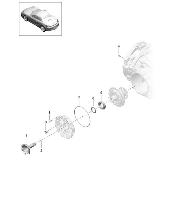 Diagram 302-005 Porsche Boxster 986/987/981 (1997-2016) Overdragen